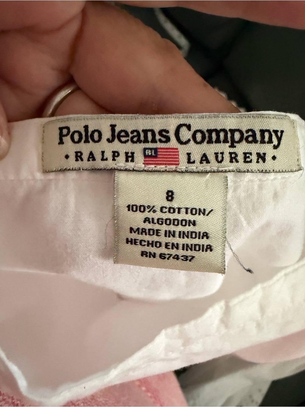 Y2K Vintage Polo Ralph Lauren White Poplin Eyelet Long Skirt Size 8 White tiered - Picture 4 of 5